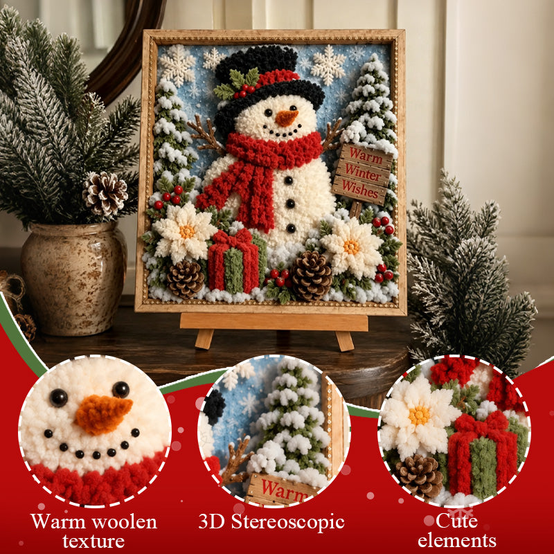 "Warm Winter Wishes" 3D Snowman DIY Kit-HandPrint