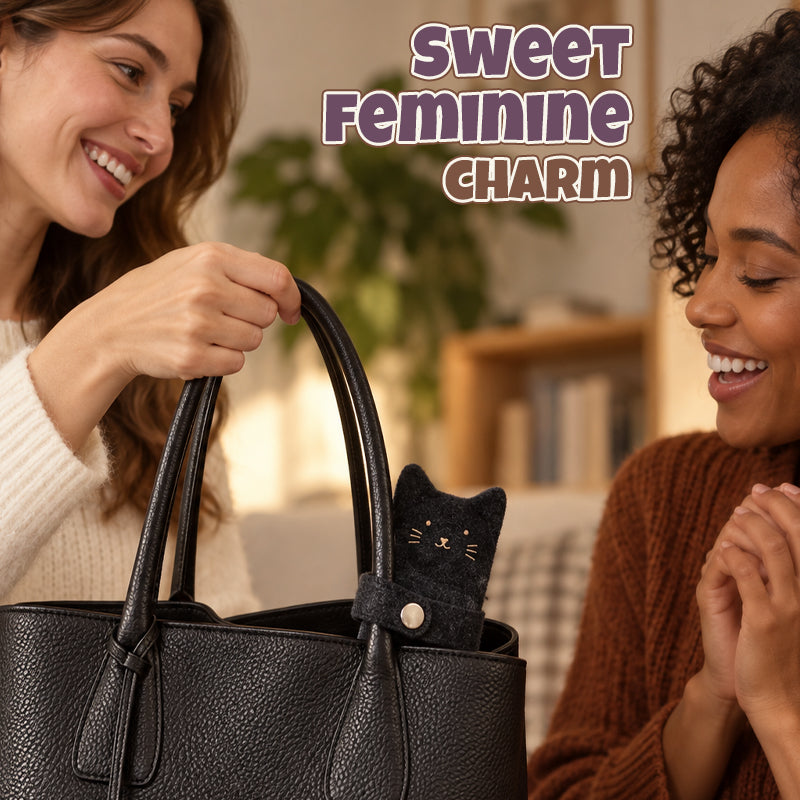 Hugging Cat & Bear Zipper Pouch Bag Charm-HandPrint
