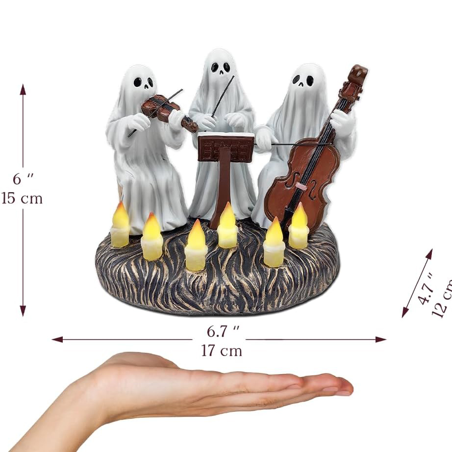 Ghostly Ensemble Trio Lighted Spooky Home Figurine-HandPrint