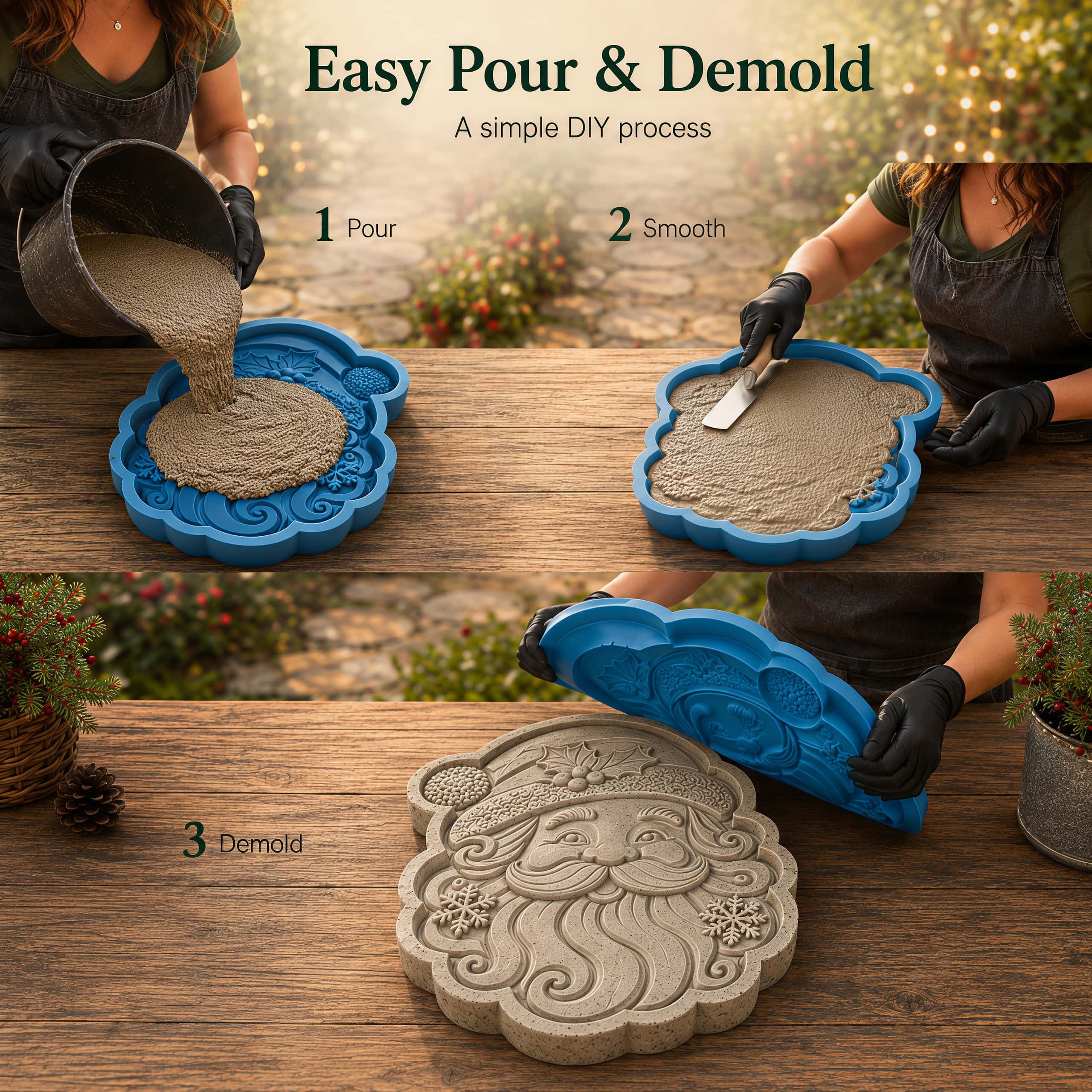 🌲 Reusable Christmas Theme Garden Art Mold – Make Your Garden Truly One of a Kind-HandPrint