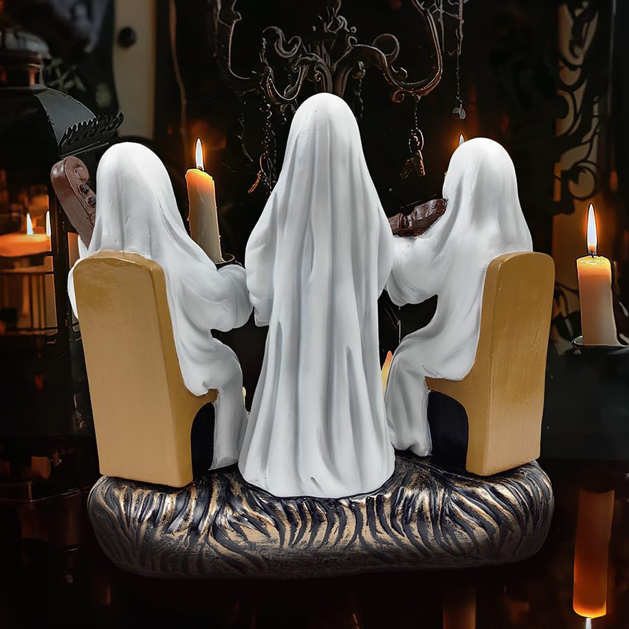 Ghostly Ensemble Trio Lighted Spooky Home Figurine-HandPrint