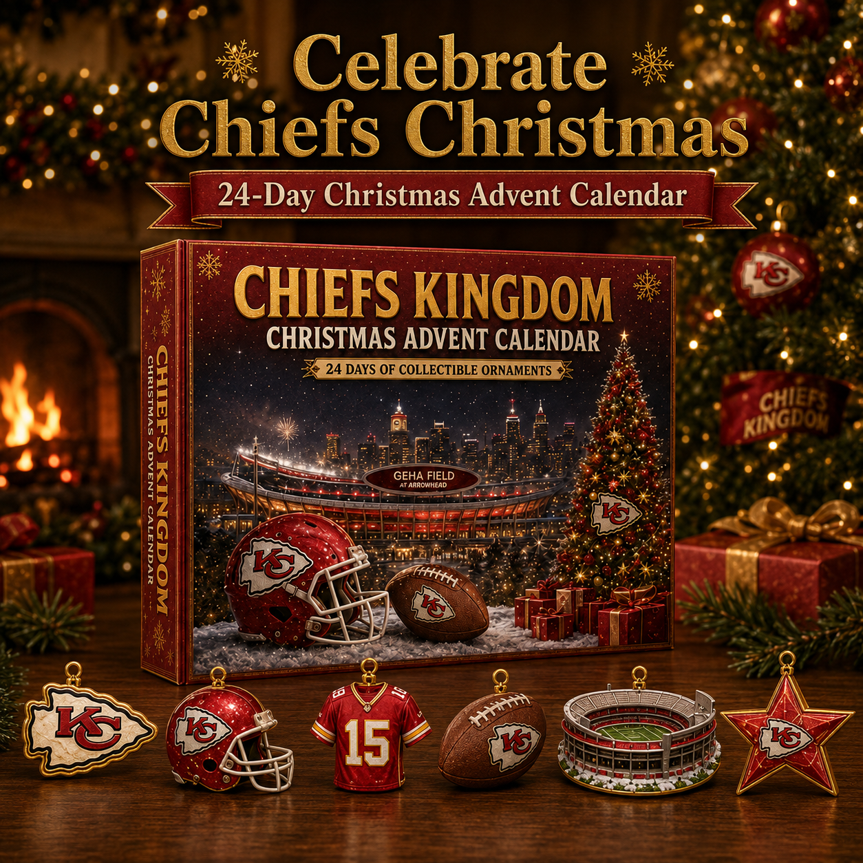 🎄 Chiefs Kingdom Football Christmas Advent Calendar-HandPrint