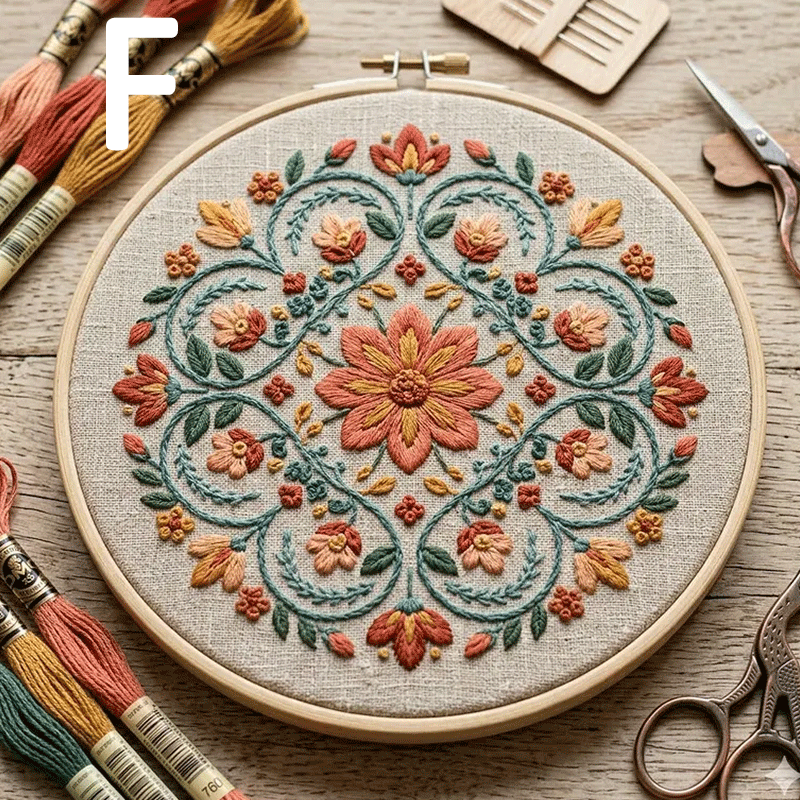 🔥49% Off Last Day - BUY 3 GET 1 FREE🌼 Floral Mandala Embroidery Kit (📦Buy 3 Free Shipping)-HandPrint