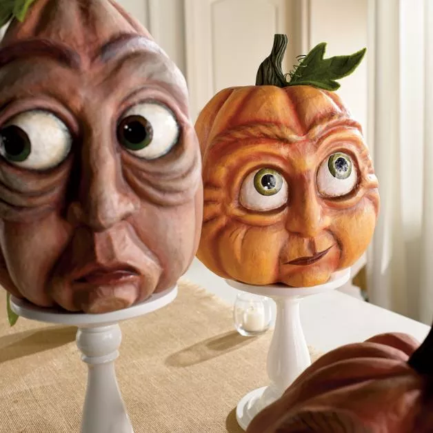 ぃFunny Pumpkin Garden Decoration Indoor Decorations-HandPrint