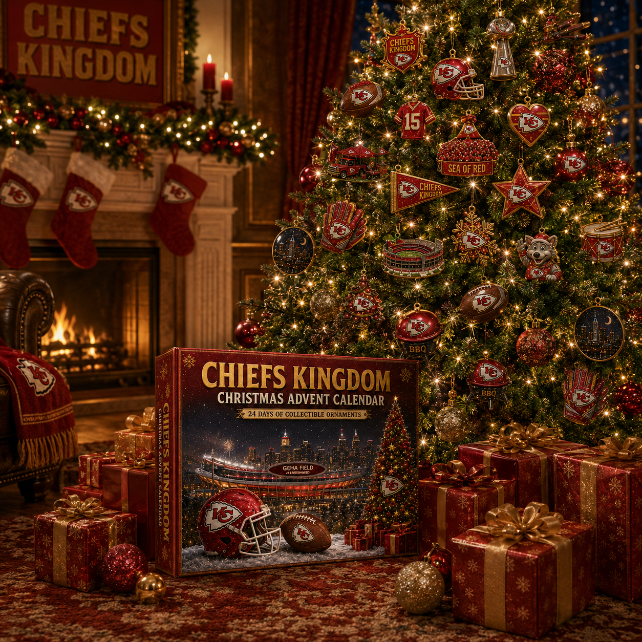 🎄 Chiefs Kingdom Football Christmas Advent Calendar-HandPrint