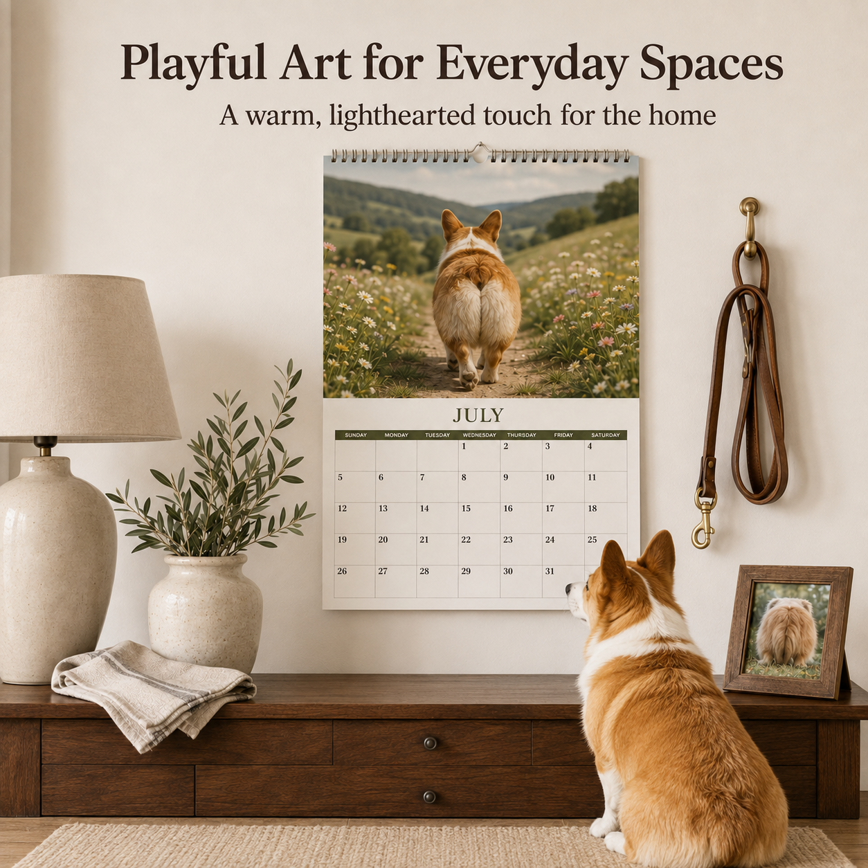 🍑🐾 BUTT Seriously… 2027 Funny Animal Wall Calendar-HandPrint