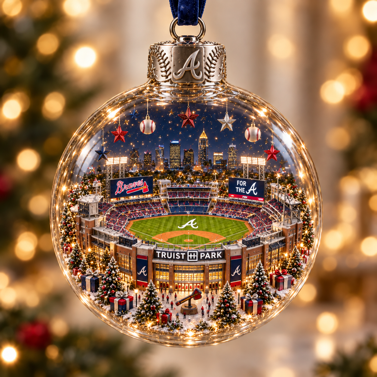 ⚾🎄 Light-Up Baseball Stadium Christmas Ornament-HandPrint