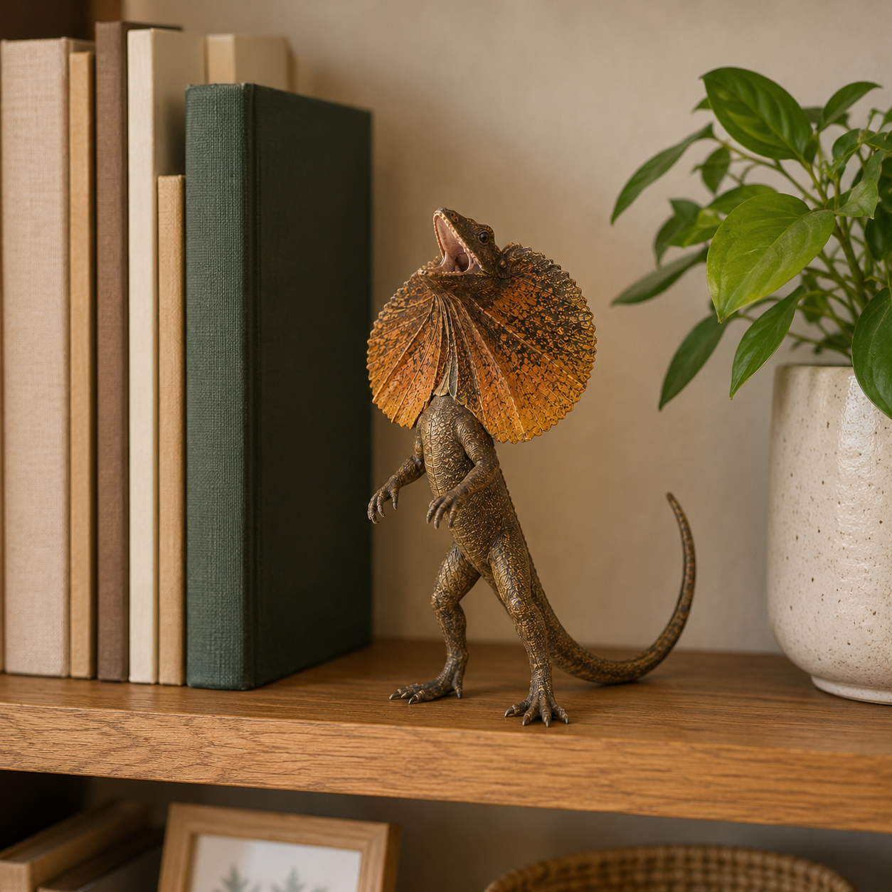 🦎 Frilled-Neck Lizard Resin Figurine-HandPrint