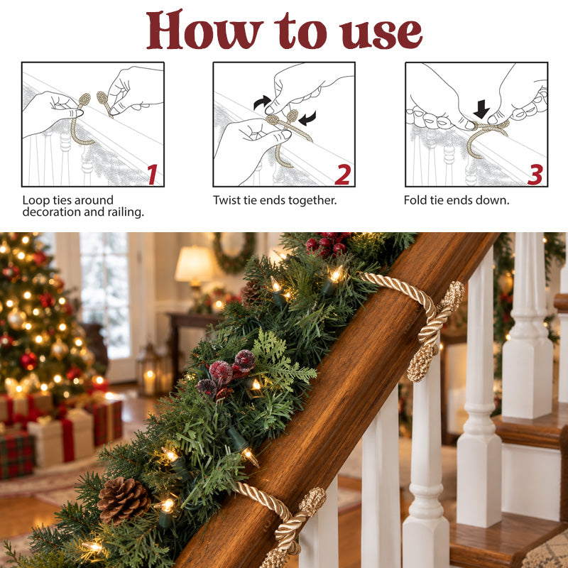 Christmas Wreath Fastening Ties-HandPrint
