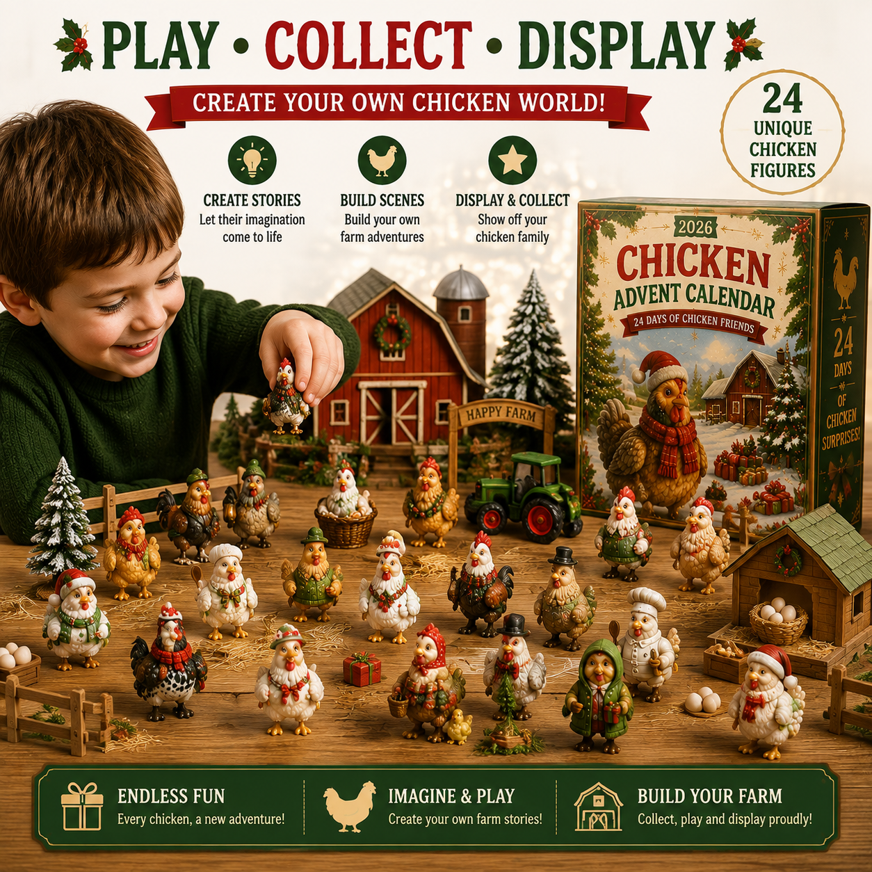 🐔 24 Days of Christmas Chicken Magic Starts Here 🎄-HandPrint