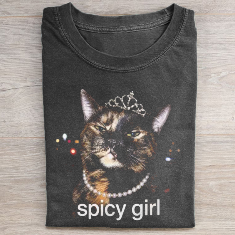 Spicy Girl Tortie Tortoiseshell Cat T-shirt-NaturexCraft