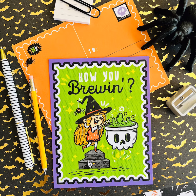 👻Spooky Tidings Postcard Set (6 designs)-HandPrint