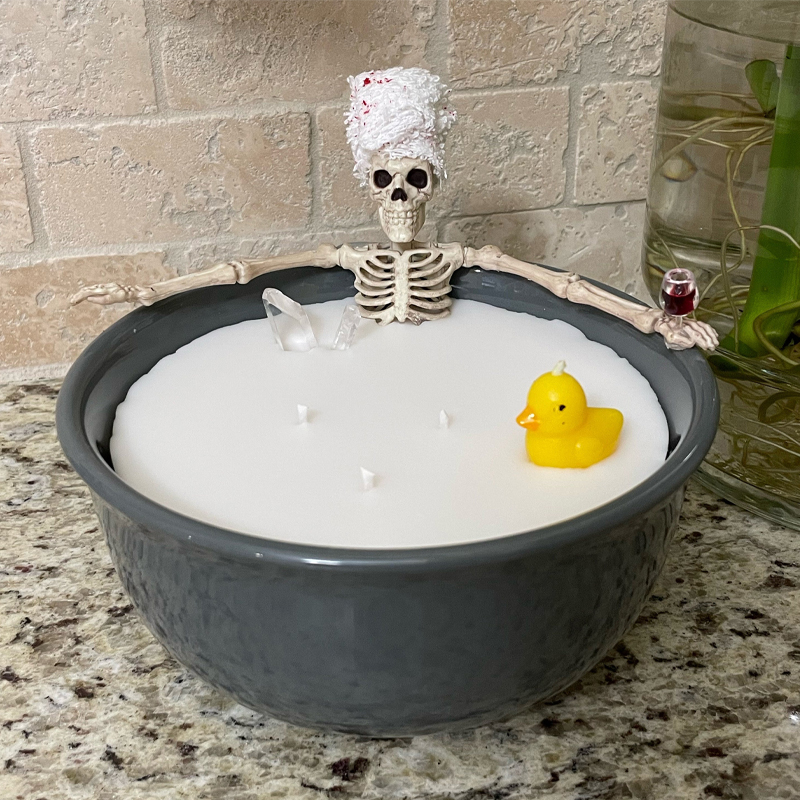 Spooky Skeleton Bathing Candle-HandPrint