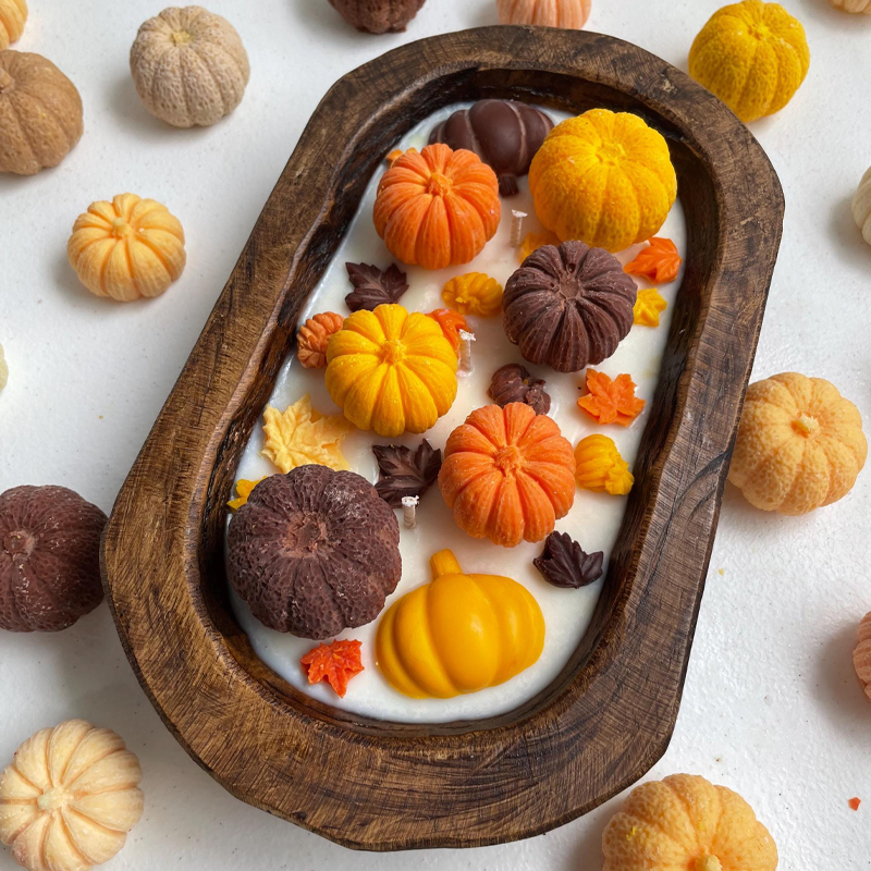 Pumpkin Fall Blessing Candle-HandPrint