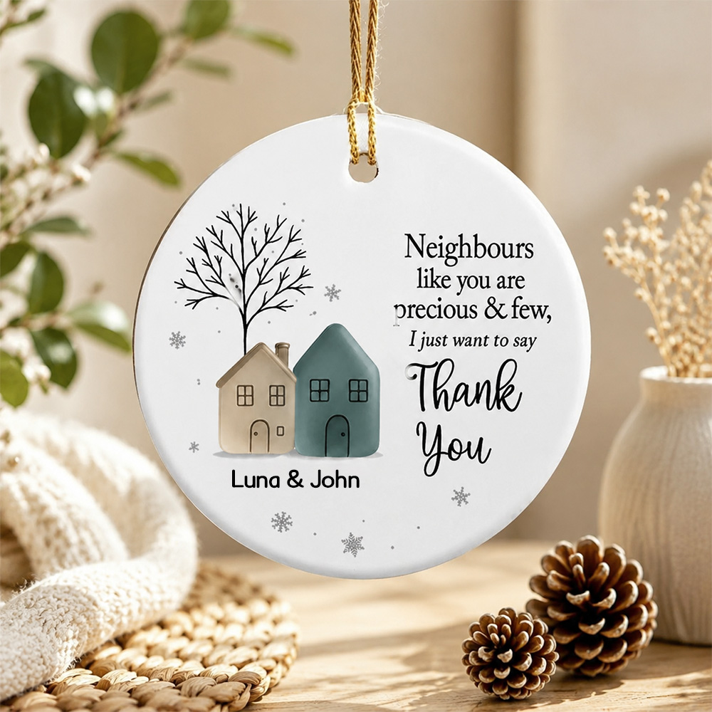 Personalized Neighbor Ornament – Custom Thank You Gift for Neighbors-HandPrint