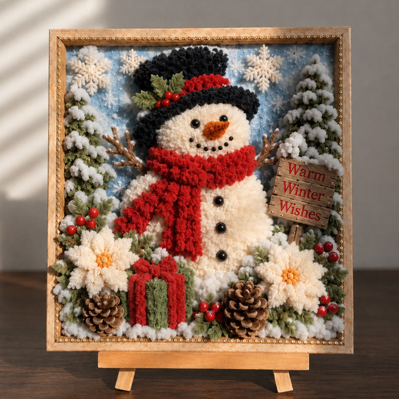 "Warm Winter Wishes" 3D Snowman DIY Kit-HandPrint