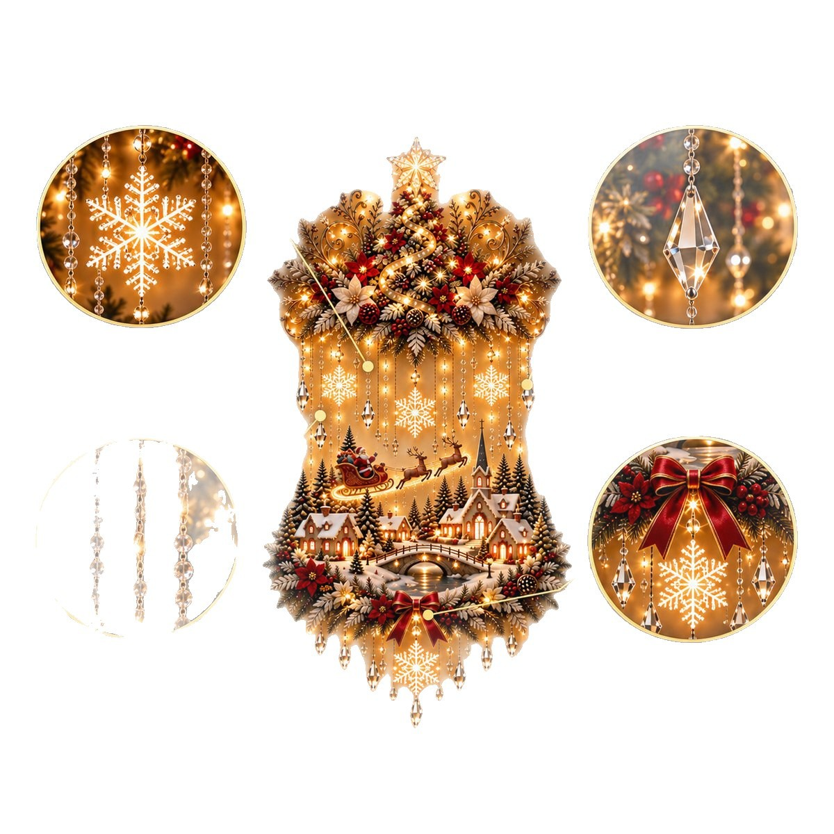 🌟 Enchanted Village Tree – Lighted Christmas Wall Hanging | Glowing Holiday Decor 🌟
