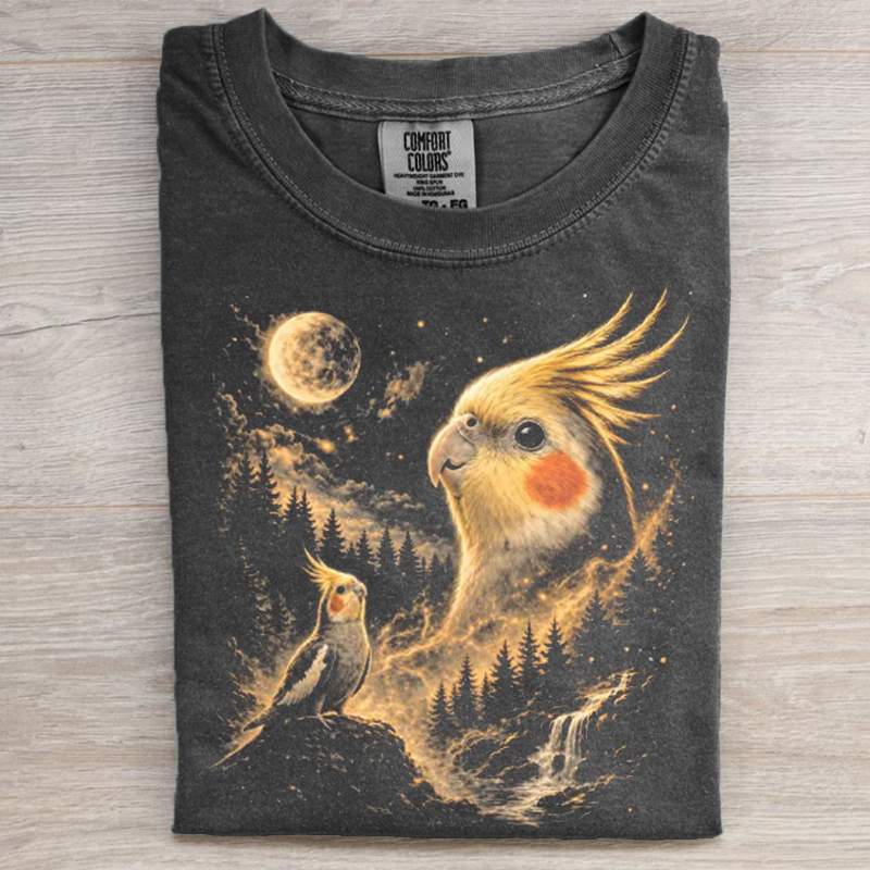 Cockatiel Howling to The Moon T-shirt-NaturexCraft