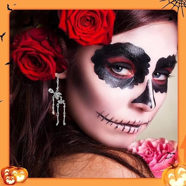 🎃💀2-Pack Halloween Punk Gothic Skull Earrings-HandPrint