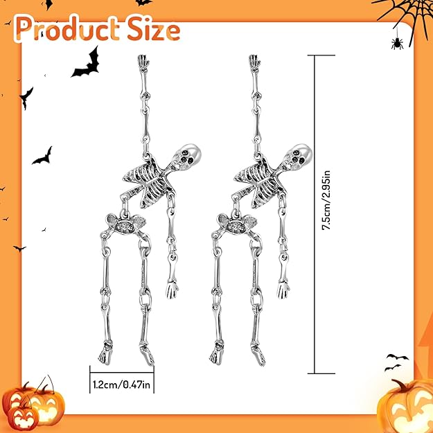 🎃💀2-Pack Halloween Punk Gothic Skull Earrings-HandPrint