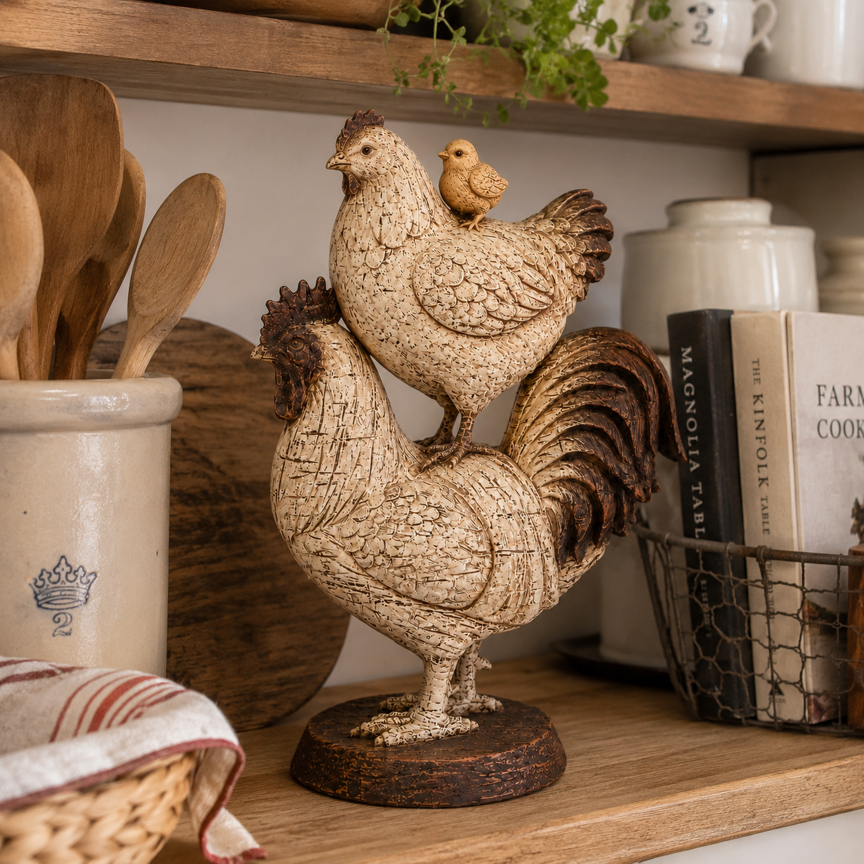 Vintage Country Rooster Sculpture