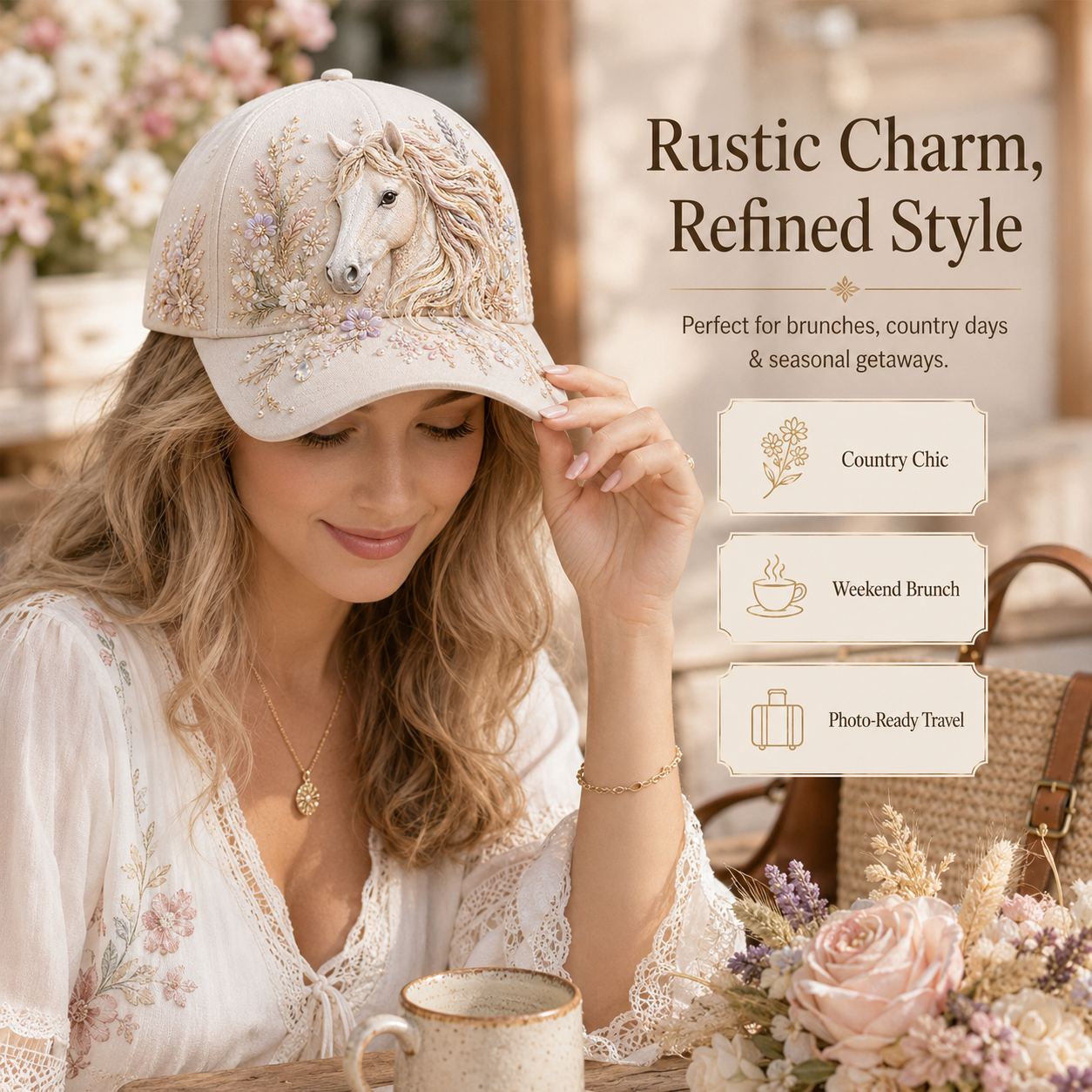 🔥 Last Day 50% OFF 🔥WildMuse™ Floral Animal Embroidered Cap-HandPrint