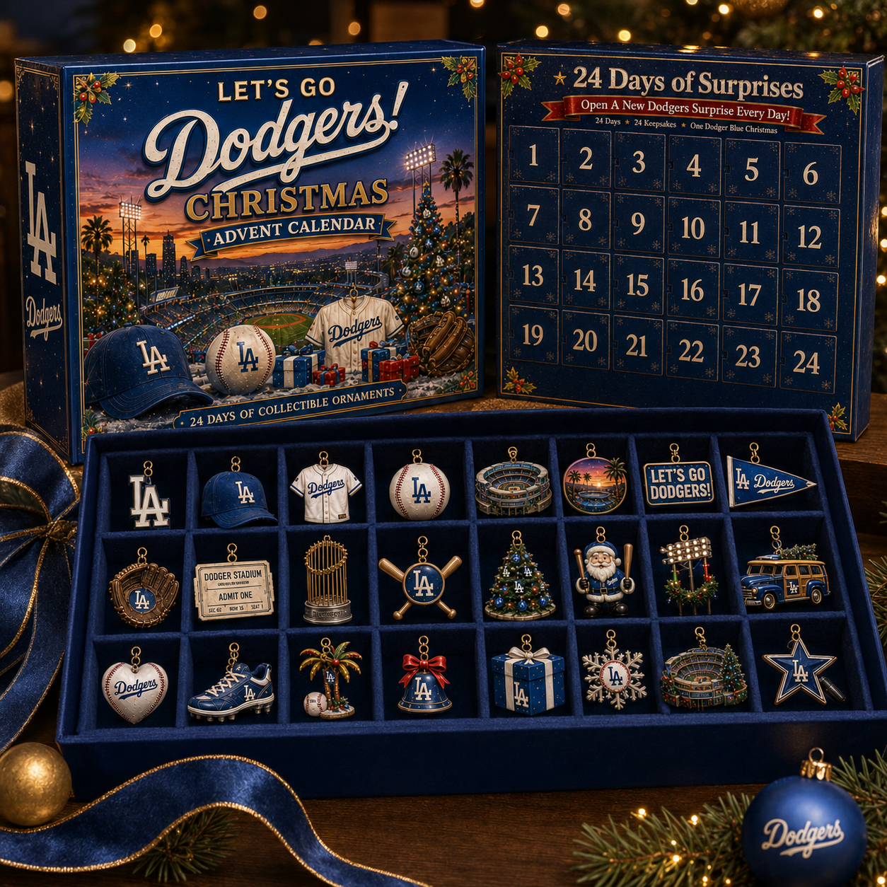 🎄 Let’s Go Dodgers! Baseball Christmas Advent Calendar-HandPrint