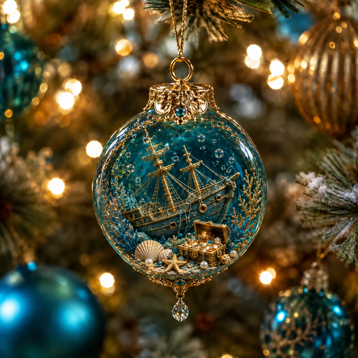 🔥Last 35pcs-✨Ocean Wonders Christmas Ornament Collection-HandPrint