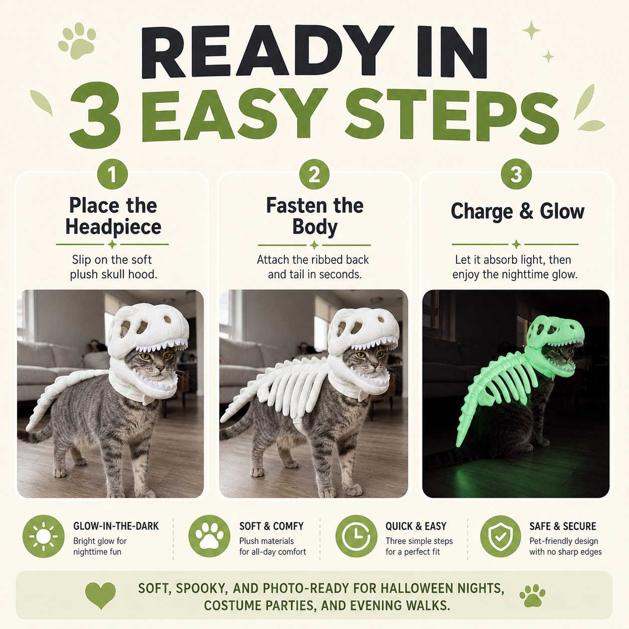 ✨Dinosaur skeleton pet clothing-HandPrint