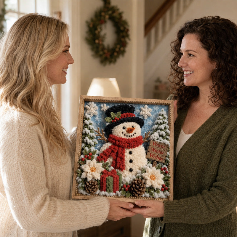 "Warm Winter Wishes" 3D Snowman DIY Kit-HandPrint