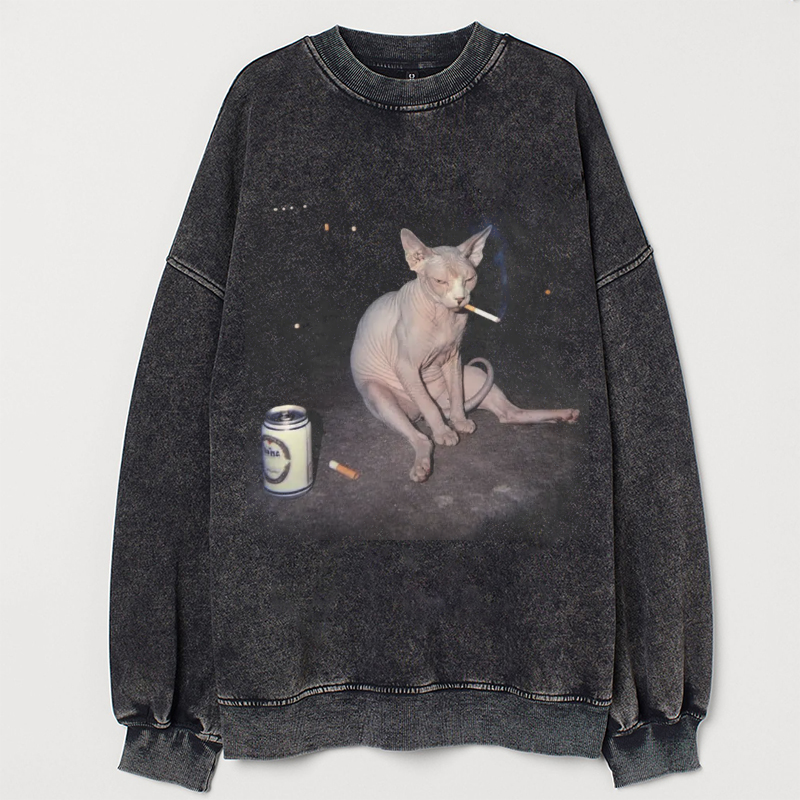 Funny Cat Smoking Meme T-shirt/sweatshirt-NaturexCraft