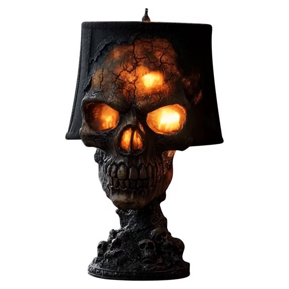 SPOOKY RESIN SKULL LED LAMP-HandPrint