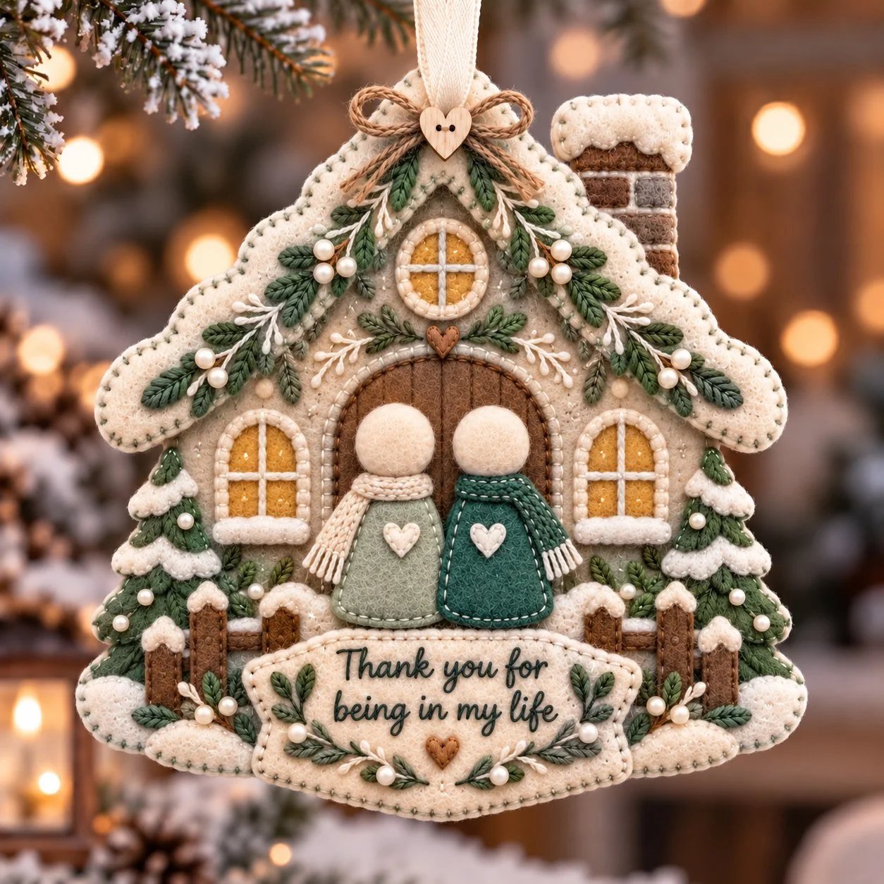 🧶Handcrafted Felt Holiday Ornament-HandPrint