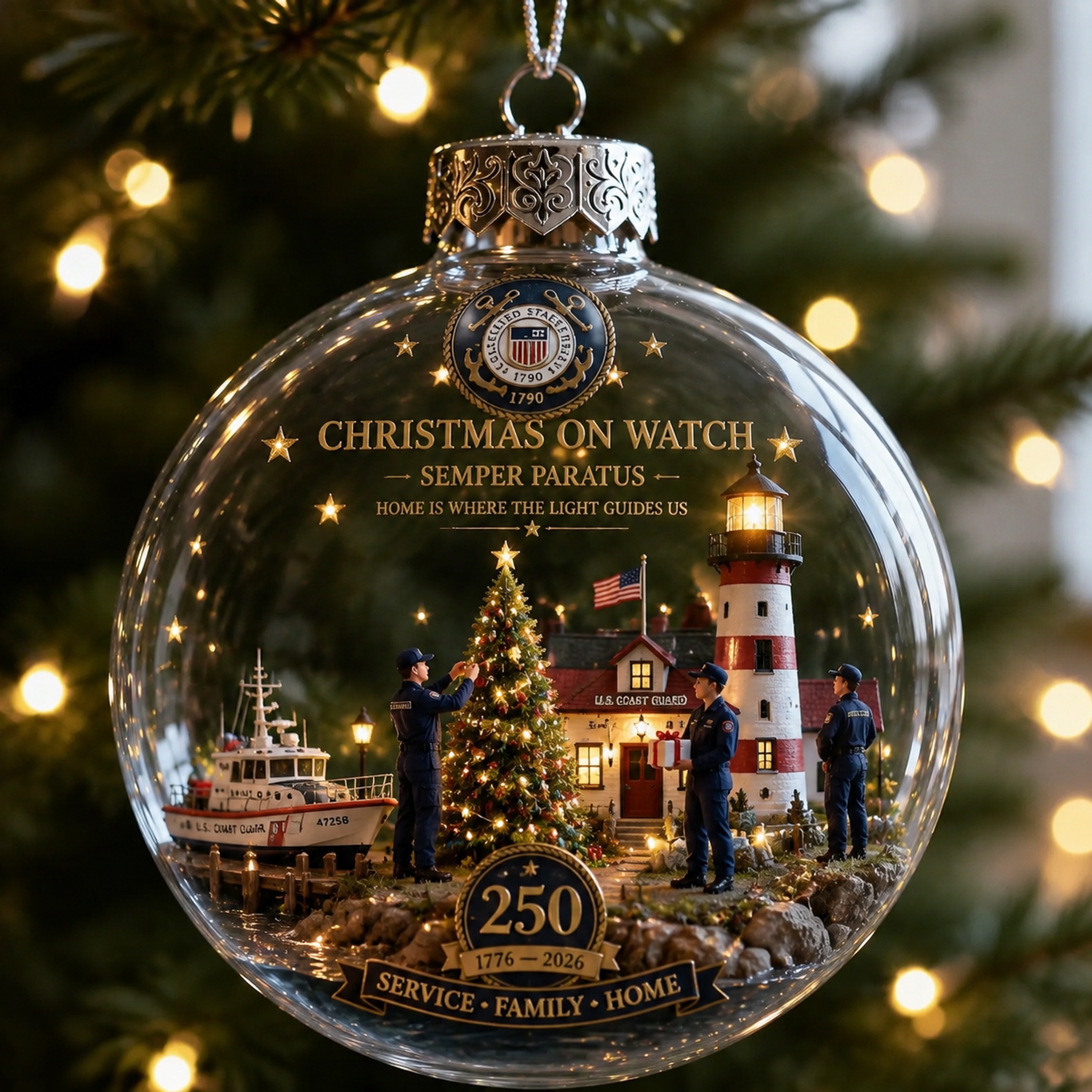 🎄 LAST DAY 75% OFF 🇺🇸 America 250th Military Legacy Light-Up Christmas Ball-HandPrint
