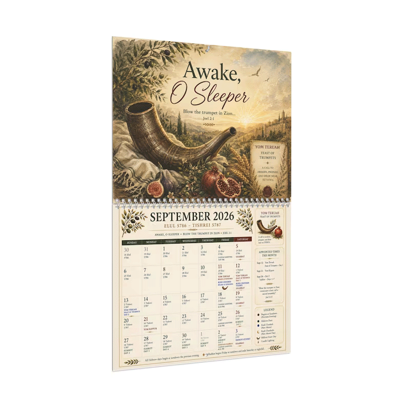 Biblical Hebrew Calendar 5787 | 2026-2027 Appointed Times Wall Calendar | Feast Days, Hebrew Dates and Shabbat-HandPrint