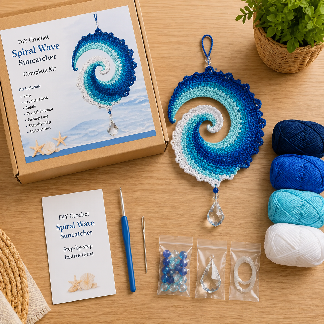 Ocean Wave Crochet Wind Spinner Diy Kit-HandPrint