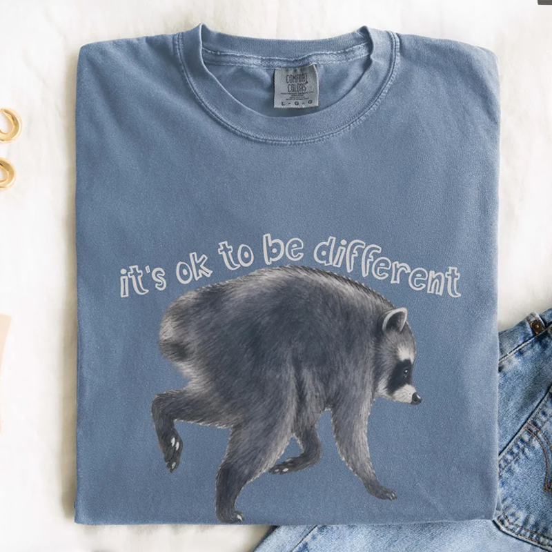 Jimothy Raccoon – It's OK To Be Different Graphic T-shirt-NaturexCraft