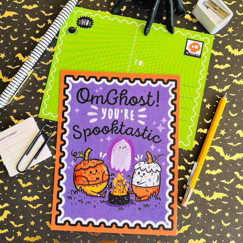 👻Spooky Tidings Postcard Set (6 designs)-HandPrint
