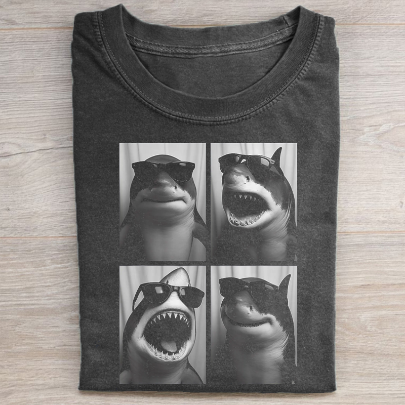 Vintage Shark Sunglasses T-shirt-NaturexCraft