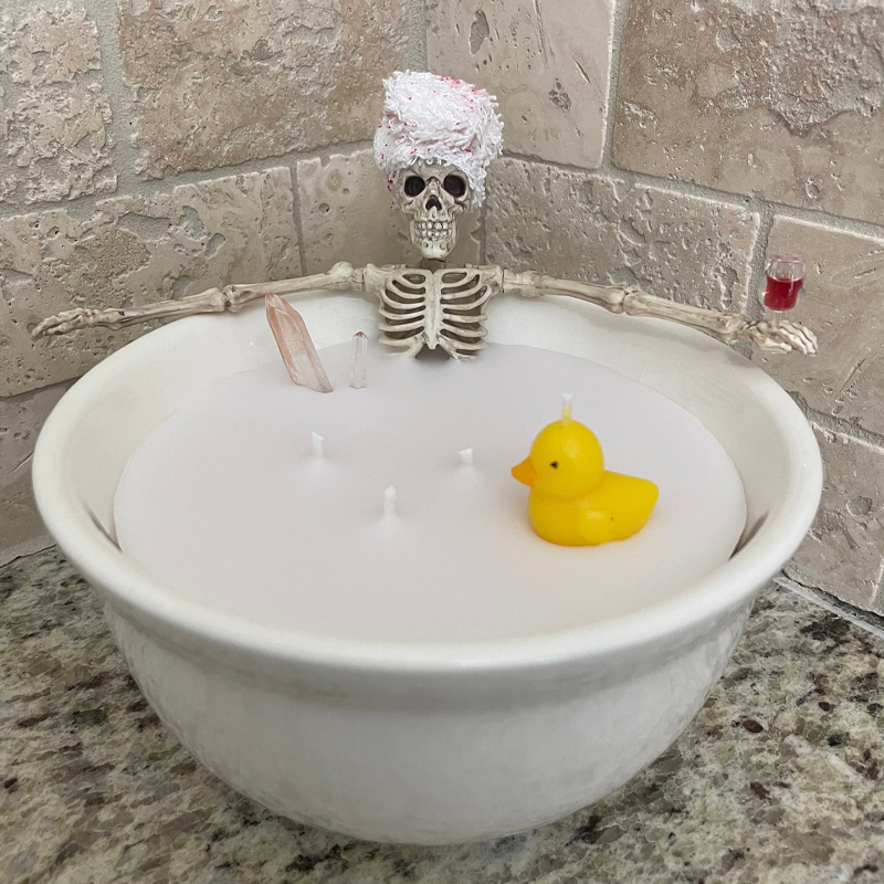 Spooky Skeleton Bathing Candle-HandPrint