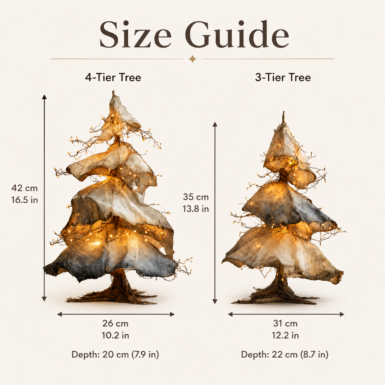 Windswept Winter Trees – Lighted Sculptural Tree Set-HandPrint