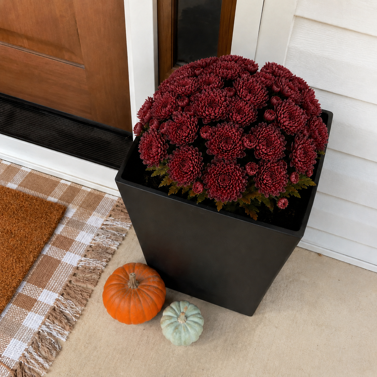 Autumn Bloom Faux Chrysanthemum Bush-HandPrint