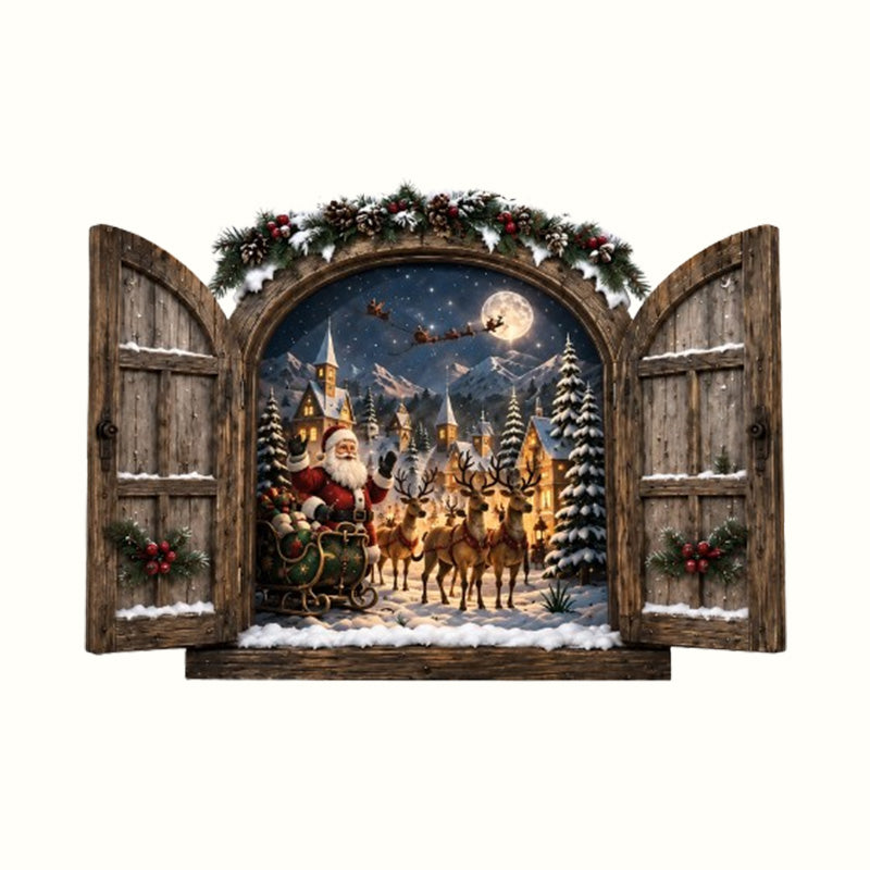 Christmas Window Village Decor-HandPrint