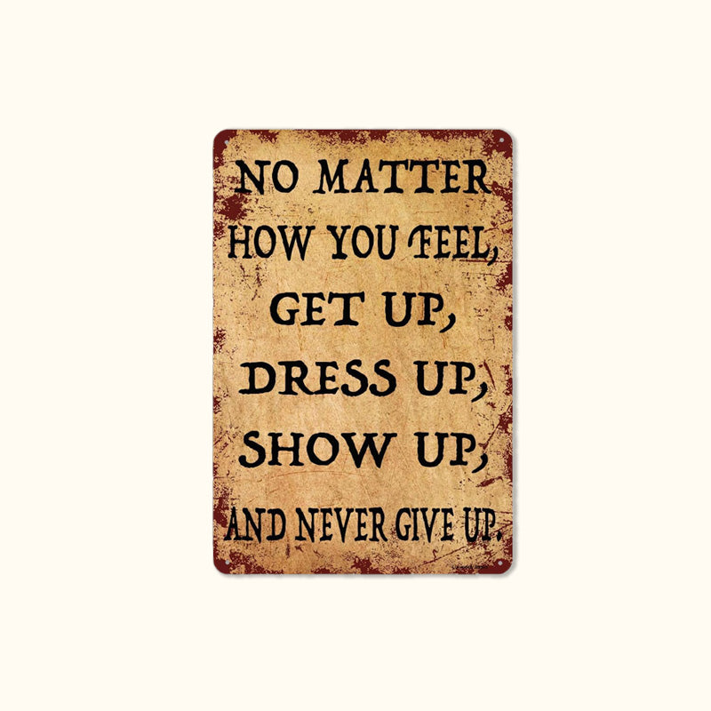 Vintage Motivational Metal Sign-HandPrint