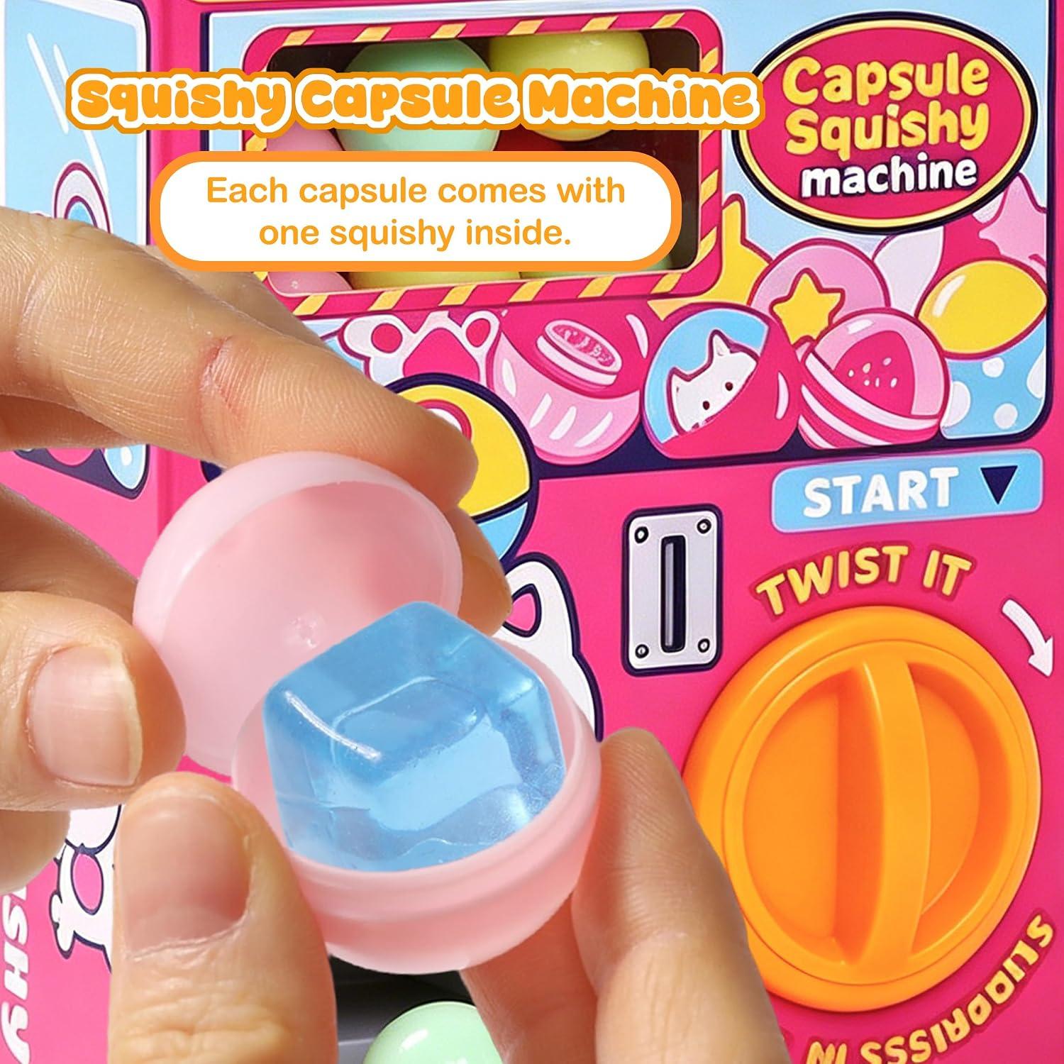 Squishy Capsule Toys for Kids, Mini Vending Machine Toy Set, Soft Stress Relief Squishies Party Favors, Classroom Rewards & Birthday Gifts-HandPrint