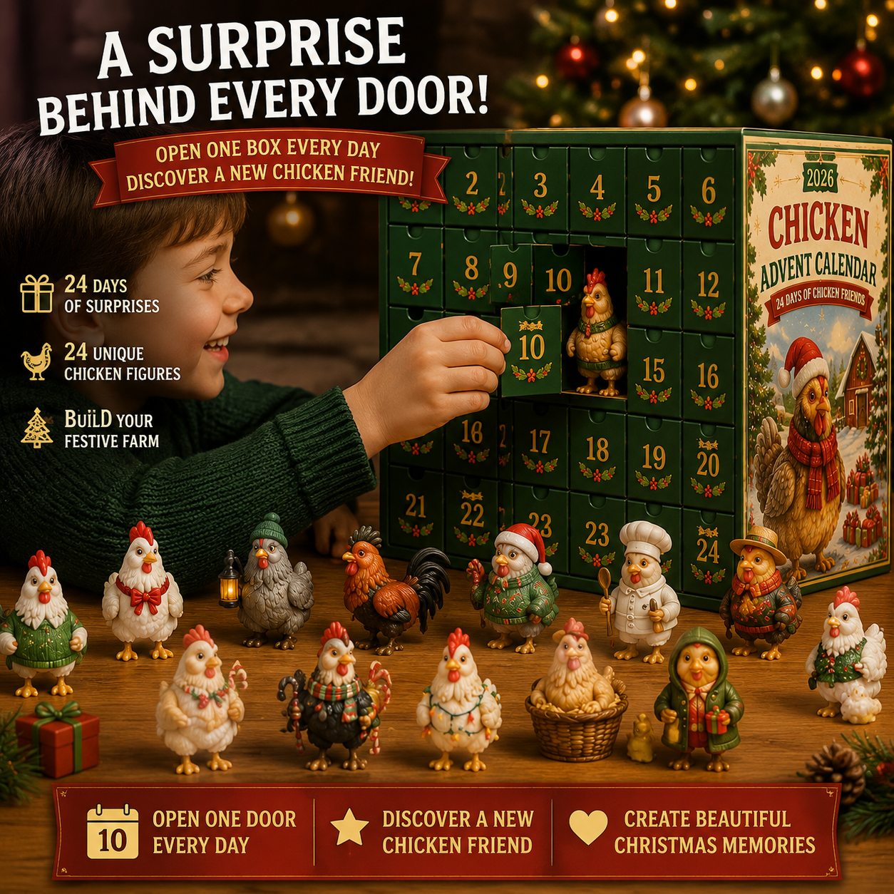🐔 24 Days of Christmas Chicken Magic Starts Here 🎄-HandPrint