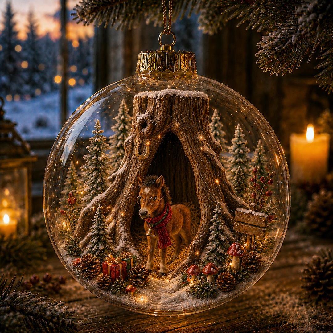 🔥Limited time 70% OFF -✨🎄 Animal Series Glowing Christmas Ornament – Light-Up Mini Winter Animal Scene-HandPrint