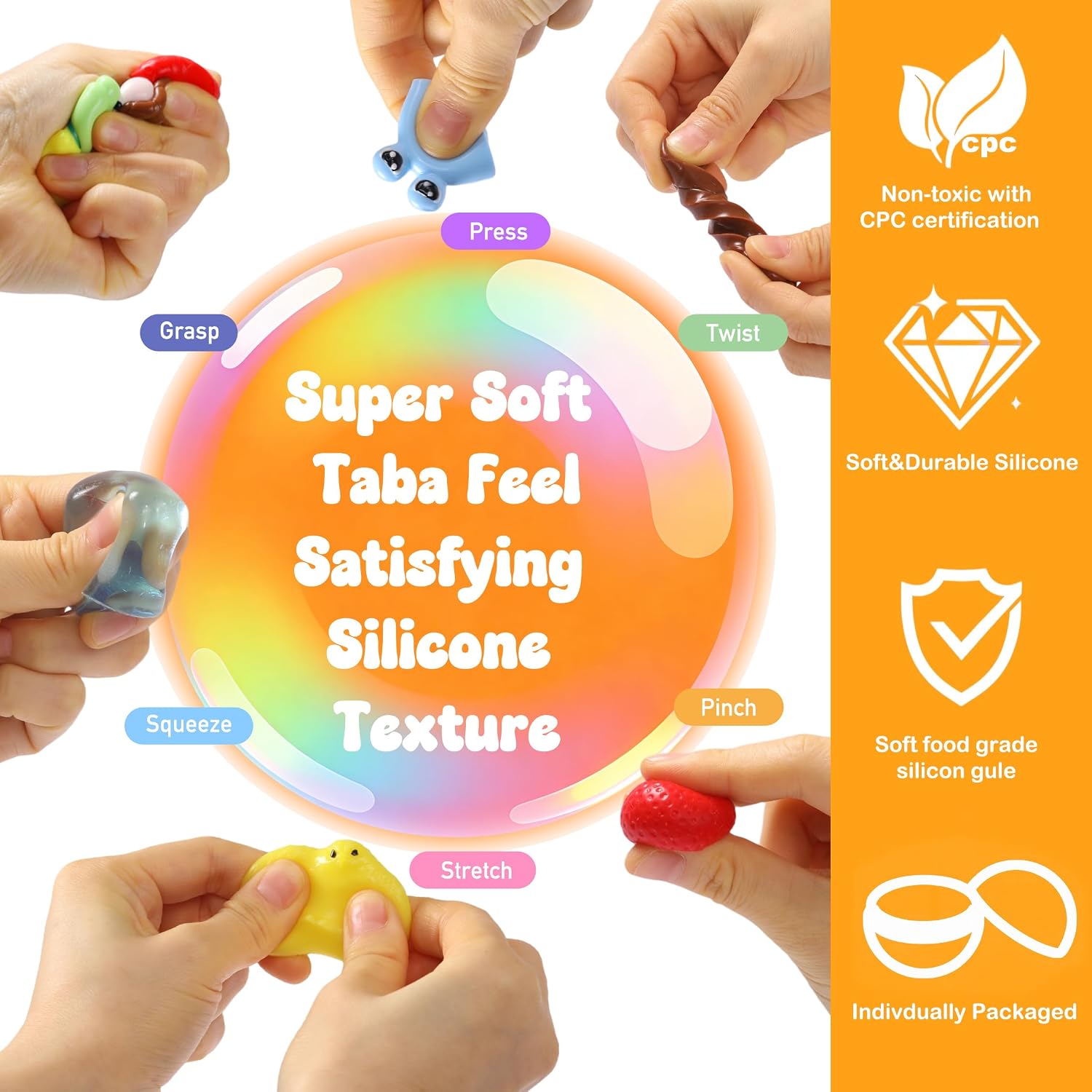 Squishy Capsule Toys for Kids, Mini Vending Machine Toy Set, Soft Stress Relief Squishies Party Favors, Classroom Rewards & Birthday Gifts-HandPrint