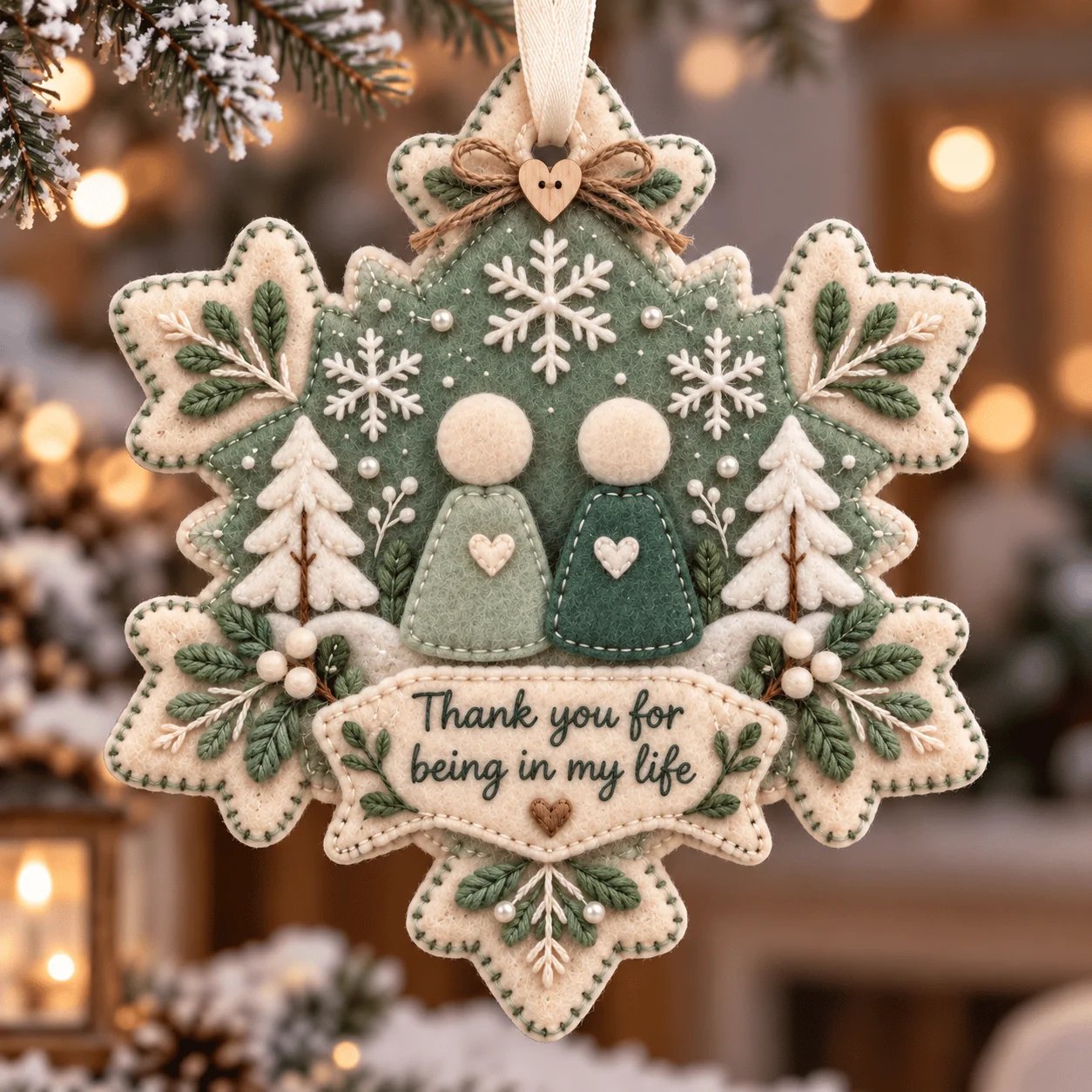 🧶Handcrafted Felt Holiday Ornament-HandPrint