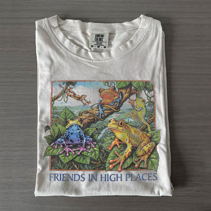 Friends in High Places Frog 90s T-shirt-NaturexCraft